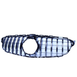 Calandre compatible avec mercedes-benz classe c w205 - équipement caméra 360° noir avec chrome