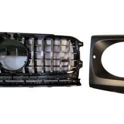 Grill for Mercedes G class W463 with headlight covers glossy black chrome