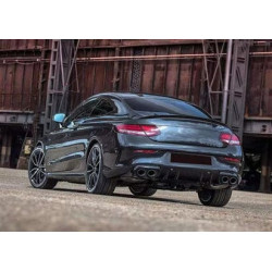 (PART) Diffuser compatibel met Mercedes C coupe cabrio C205 A205 AMG line dubbele zwarte r