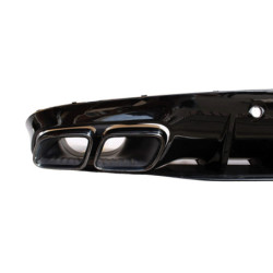 (PART) Diffuser compatibel met Mercedes C coupe cabrio C205 A205 AMG line dubbele zwarte u