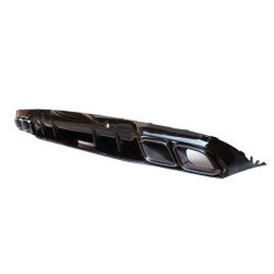 (PART) Diffuser compatibel met Mercedes C coupe cabrio C205 A205 AMG line dubbele zwarte u