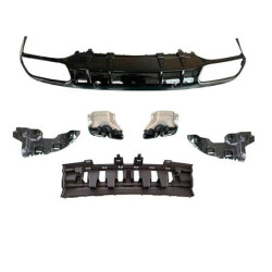 Diffuser for Mercedes C coupe cabrio C205 A205 AMG line double black exhaust tips