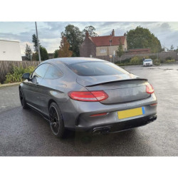 (PART) Diffuser compatibel met Mercedes C coupe cabrio C205 A205 AMG line dubbele zwarte u
