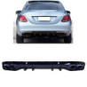 (PART) Diffuser met ronde uitlaatsierstukken glanzend zwart compatibel met Mercedes C klasse W205 zonder AMG line