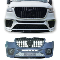 Pare-chocs compatible avec Mercedes-Benz Sprinter W907 2019+ zwarte grill