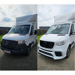 Bumper voorbumper compatibel met Mercedes-Benz Sprinter W907 2019+ zwarte grill