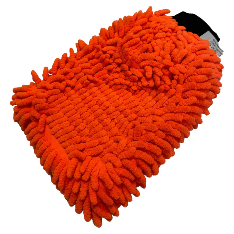 Washandschoen chenille oranje Washandschoen chenille oranje