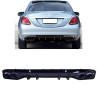 Diffuseur compatible avec Mercedes W205 sans ligne AMG avec embouts d'échappement ronds noir brillant