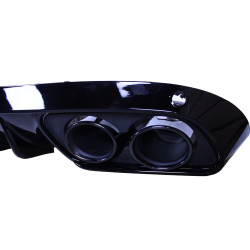Diffuseur compatible avec Mercedes W205 sans ligne AMG avec embouts d'échappement ronds noir brillant