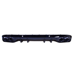 Diffuseur compatible avec Mercedes W205 sans ligne AMG avec embouts d'échappement ronds noir brillant