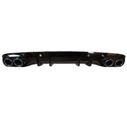 Diffusor kompatibel mit Mercedes C-Coupé Cabrio C205 A205 AMG Line, doppelt verchromt, runde Auspuffblenden