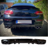 Diffusor kompatibel mit Mercedes C-Coupé Cabrio C205 A205 AMG Line, doppelt verchromt, runde Auspuffblenden