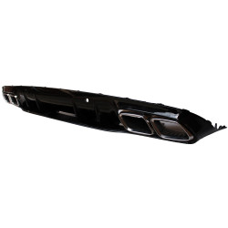 Diffusor kompatibel mit Mercedes C-Coupé Cabriolet C205 A205 AMG Line mit doppelten Chrom-Auspuffblenden