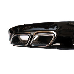 Diffusor kompatibel mit Mercedes C-Coupé Cabriolet C205 A205 AMG Line mit doppelten Chrom-Auspuffblenden