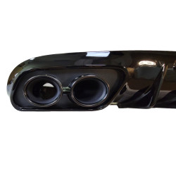 Diffusor kompatibel mit Mercedes C-Coupé Cabriolet C205 A205 AMG Line mit doppelten schwarzen runden Auspuffblenden