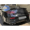Diffusor kompatibel mit Mercedes C-Coupé Cabriolet C205 A205 AMG Line mit doppelten schwarzen runden Auspuffblenden