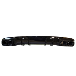Diffuseur compatible avec Mercedes C coupé cabriolet C205 A205 AMG line double embouts d'échappement ronds noirs