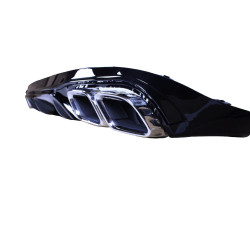Diffusor schwarz glänzend kompatibel mit Mercedes E Coupé C238 A238 Chrom Auspuffspitzen