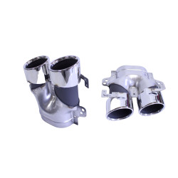 Auspuffrohre kompatibel mit Mercedes E-Coupe Cabrio C238 A238 chrom rund