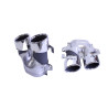 Diffuser glossy black with silver rim for Mercedes E coupe cabrio C238 A238 chrome round exhaust tips