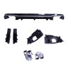 Diffuser glossy black with silver rim for Mercedes E coupe cabrio C238 A238 chrome round exhaust tips