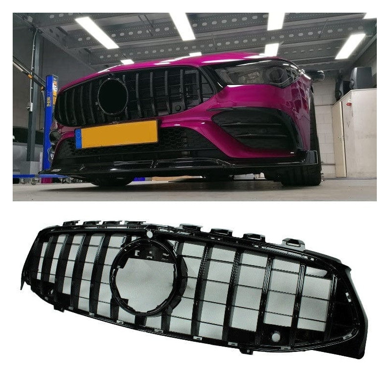Kühlergrill kompatibel mit Mercedes-Benz W118 CLA Klasse glänzend schwarz mit Frontkamera Kühlergrill kompatibel mit Mercedes-Benz W118 CLA Klasse glänzend schwarz mit Frontkamera