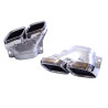 Auspuffrohre kompatibel mit Mercedes W205 C205 X253 C253 C Klasse GLC und GLC Coupe quadratisch 2019+ Look Chrom