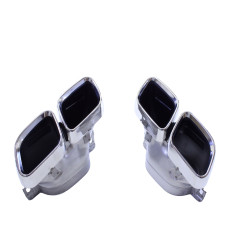 Auspuffrohre kompatibel mit Mercedes W205 C205 X253 C253 C Klasse GLC und GLC Coupe quadratisch 2019+ Look Chrom