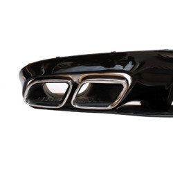 Diffusor kompatibel mit Mercedes C-Coupé Cabriolet C205 A205 AMG Line mit doppelten Chrom-Auspuffblenden