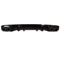 Diffusor kompatibel mit Mercedes C-Coupé Cabrio C205 A205 AMG Line, doppelt verchromt, runde Auspuffblenden