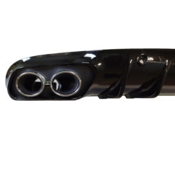 Diffusor kompatibel mit Mercedes C-Coupé Cabrio C205 A205 AMG Line, doppelt verchromt, runde Auspuffblenden