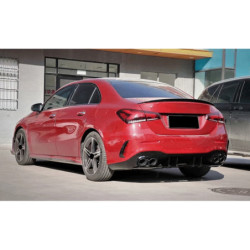 Diffuser for mercedes a class v177 saloon 2019+ double black round exhaust tips