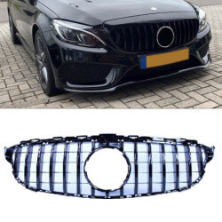 Grill kompatibel mit Mercedes-Benz C-Klasse W205 glanzend zwart