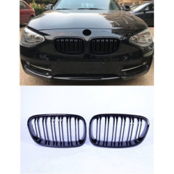 Grill Nieren kompatibel mit bmw f20 f21 1er Serie glänzend schwarz Doppelstangen