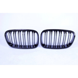 Grill Nieren kompatibel mit bmw f20 f21 1er Serie glänzend schwarz Doppelstangen
