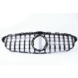 Grill kompatibel mit Mercedes-Benz C-Klasse W205 Facelift glanzend zwart