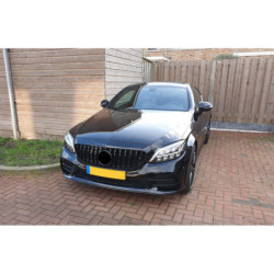 Grill kompatibel mit Mercedes-Benz C-Klasse W205 Facelift glanzend zwart