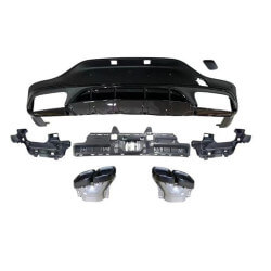 Diffuser compatible with Mercedes GLC coupe C253 2015+ with black exhaust trim pieces