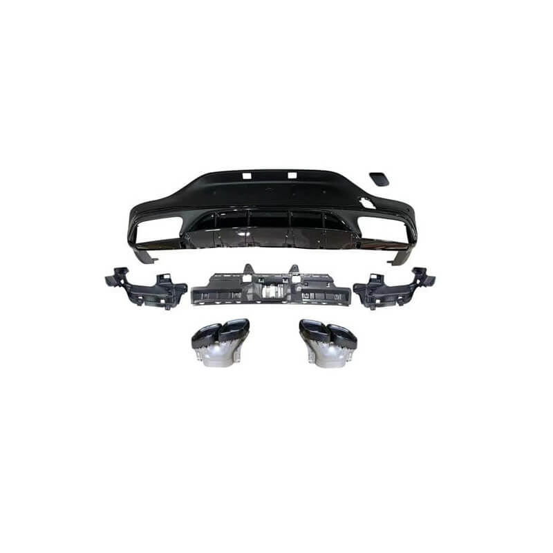 Diffuser compatible with Mercedes GLC coupe C253 2015+ with black exhaust trim pieces
