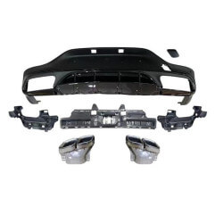 Diffuseur compatible avec Mercedes GLC coupé C253 2015+ avec embouts d'échappement chromés