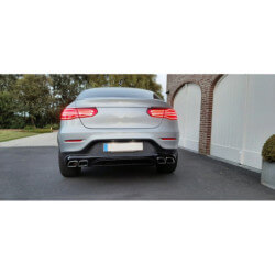 Diffuseur compatible avec Mercedes GLC coupé C253 2015+ avec embouts d'échappement chromés