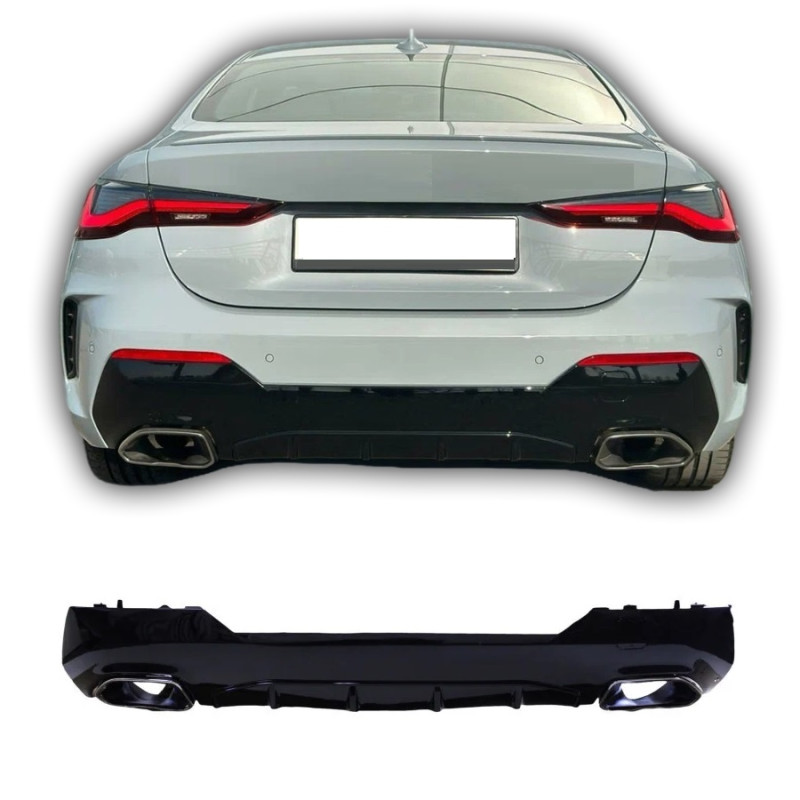 Diffuser for BMW 4 Series G22 Coupé and G23 Convertible with chrome Exhaust pipes Diffuser for BMW 4 Series G22 Coupé and G23 Convertible with chrome Exhaust pipes