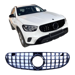 Grille compatibel met mercedes-benz facelift glc - glc coupe off-road 2020+ glanzend zwart
