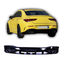Diffuser for Mercedes CLA C118 X118 W118 AMG Line chrome exhaust pipes round
