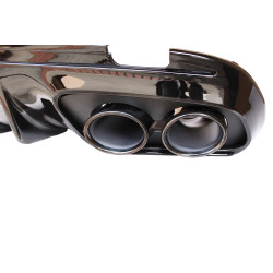 Diffuser for Mercedes W205 S205 AMG line double black round exhaust pipes