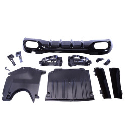 Diffusor für Mercedes C-Klasse W206 schwarz rund Spitzen