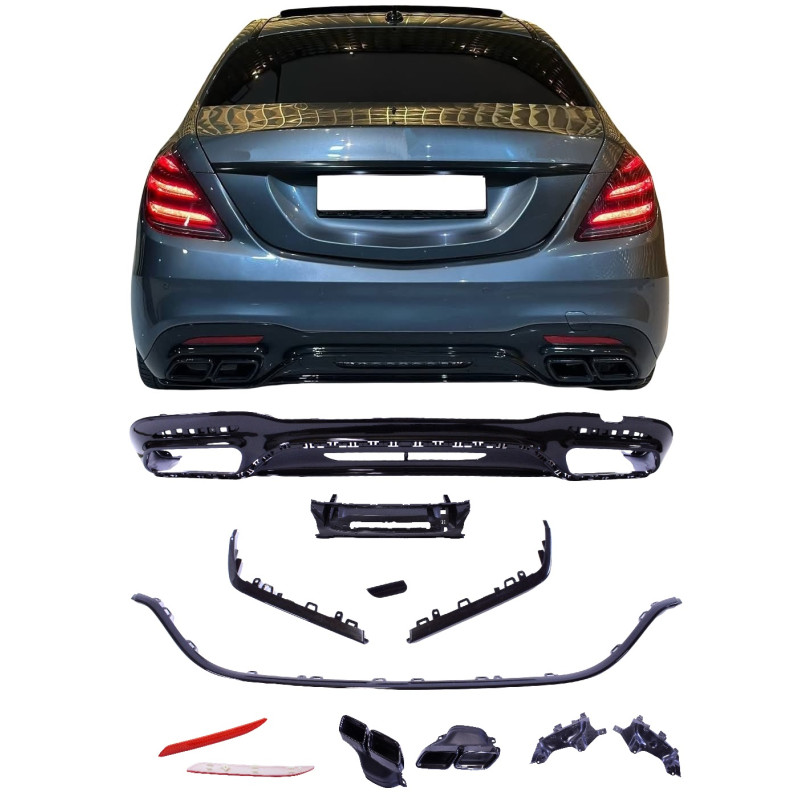 Diffusor voor Mercedes S-klasse W222 Facelift glanzend zwart S65-stijl Diffusor voor Mercedes S-klasse W222 Facelift glanzend zwart S65-stijl