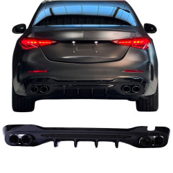Diffusor für Mercedes C-Klasse W206 schwarz rund Spitzen