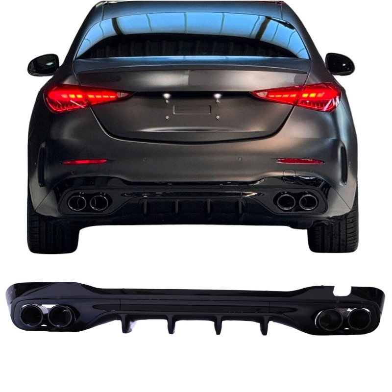 Diffusor für Mercedes C-Klasse W206 schwarz rund Spitzen Diffusor für Mercedes C-Klasse W206 schwarz rund Spitzen
