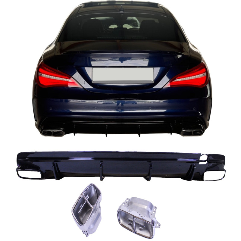 Diffuser for Mercedes CLA45 C117 X117 2014-2018 double chrome exhaust tips Diffuser for Mercedes CLA45 C117 X117 2014-2018 double chrome exhaust tips